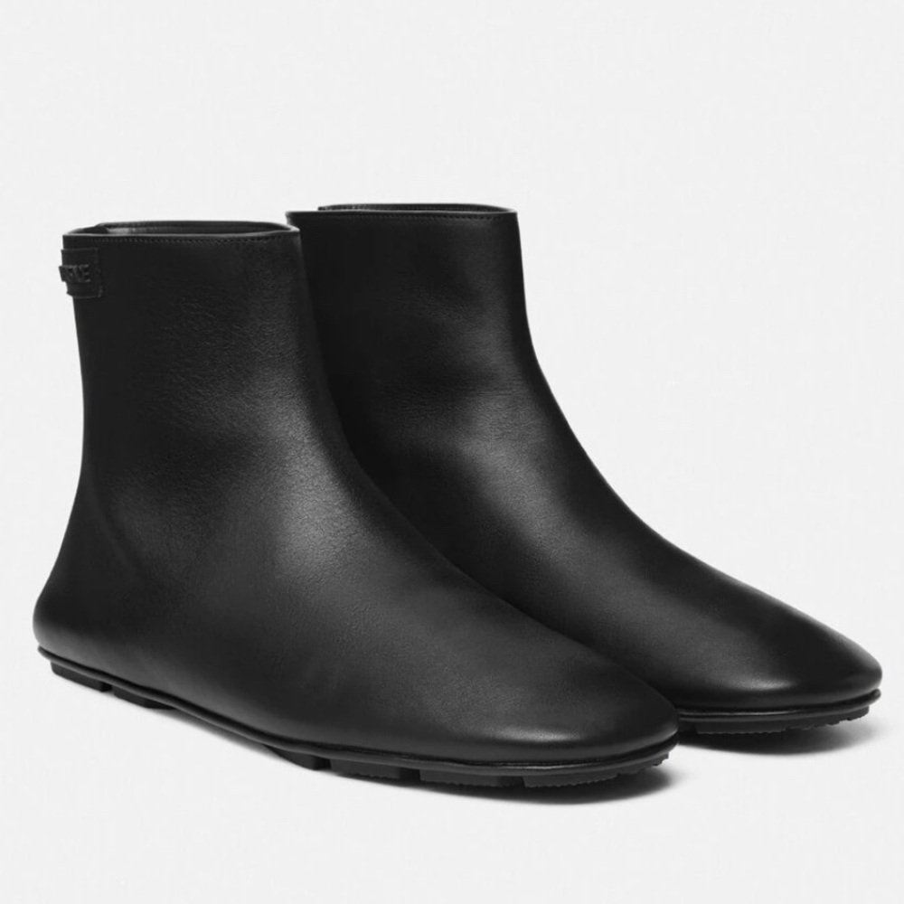 Authentic BNWT Versace Black Leather Ankle Boots